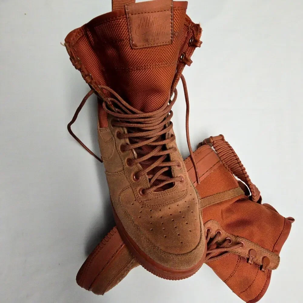 Nike SF Air Force 1 High Boots Mens 8.5 Peach Tactical Sneakers
